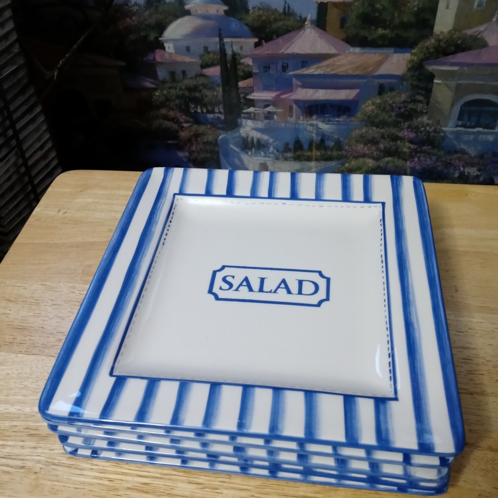 🏆🍱 5 AMERICAN ATELIER VINTAGE 🍱 SIZE 9"×9",SALAD/DESERT PLATES - Picture 9 of 9